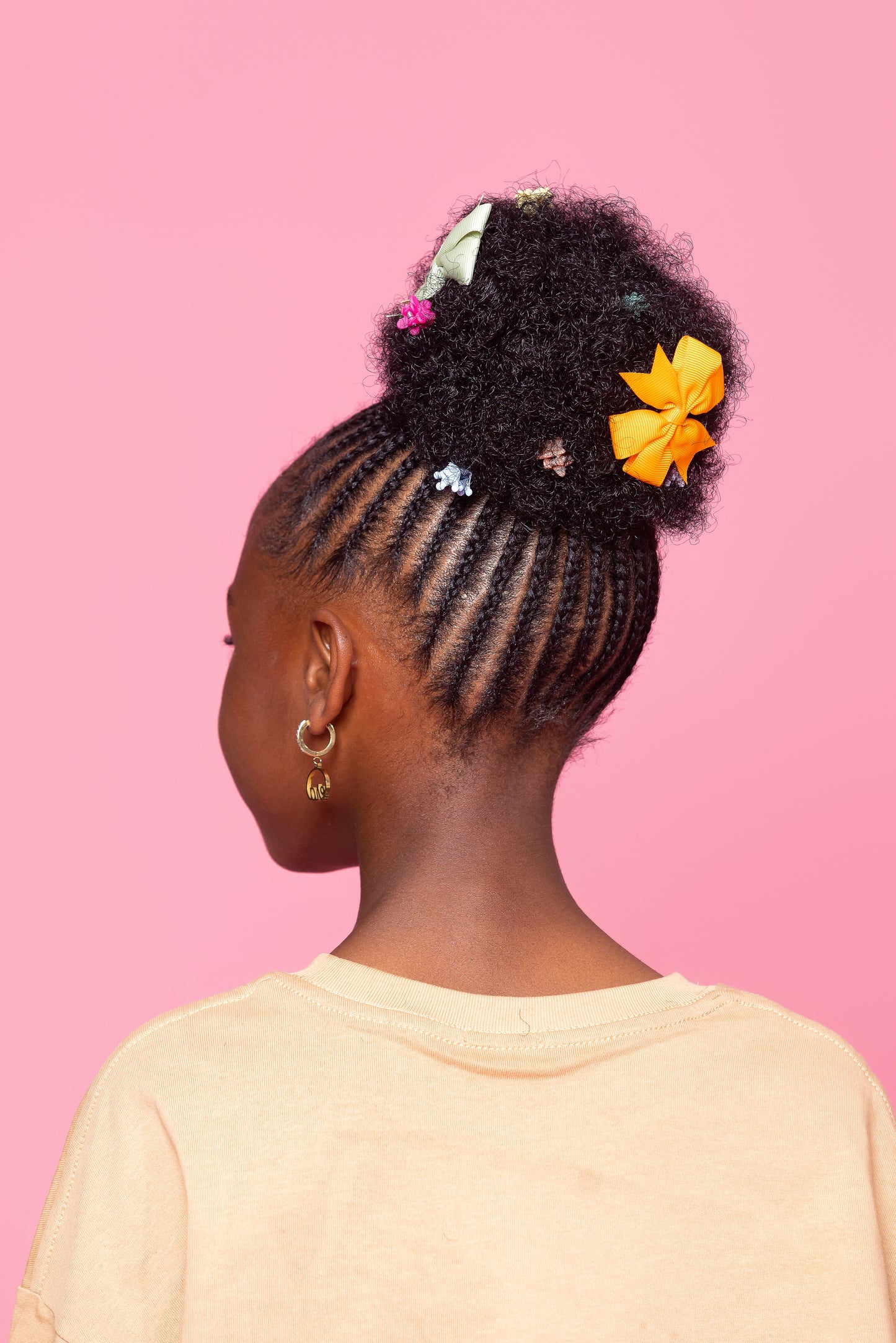 Detachable Afro Puffs with Bow X1